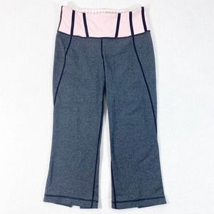 Lululemon Gather & Crow Gray Pink Crop Leggings